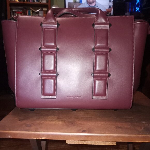 Kendall & Kylie "Katherine" maroon leather satchel NWT - Picture 2 of 11